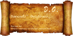 Dancsó Ovidiusz névjegykártya
